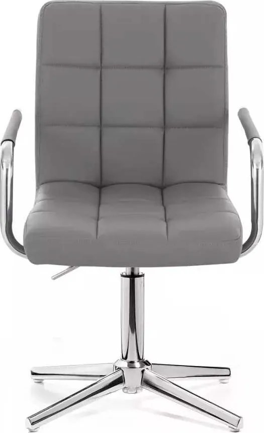 LuxuryForm DESIGN Stolička VERONA na striebornom kríži - šedá