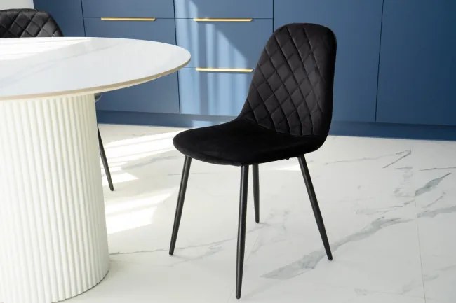 Jedálenská stolička ORLANDO zamatová, čierna