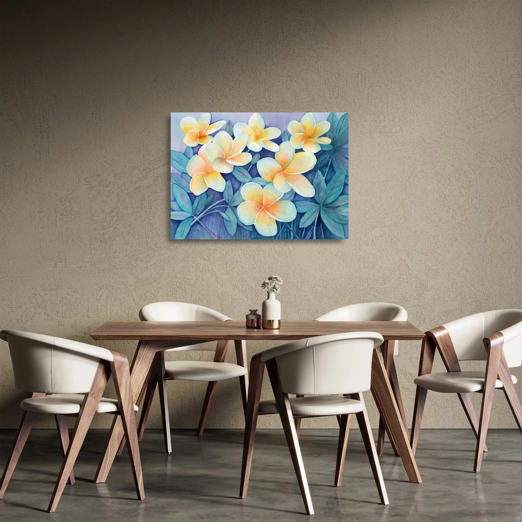 Sklenený obraz - Tropické kríky (70x50 cm)