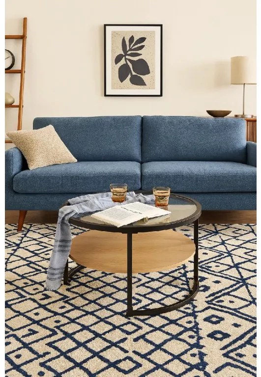 Noela Sklenený konferenčný stolík s čiernym rámom VITREA 45