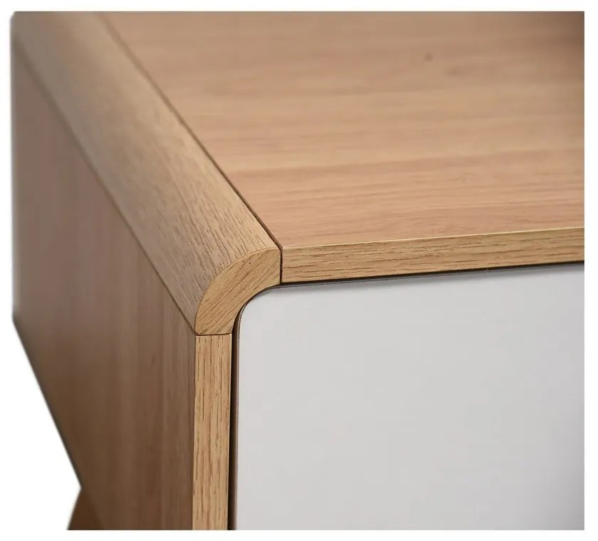 TV stolík v dekore duba v bielo-prírodnej farbe 100x40 cm Caitlin – Støraa