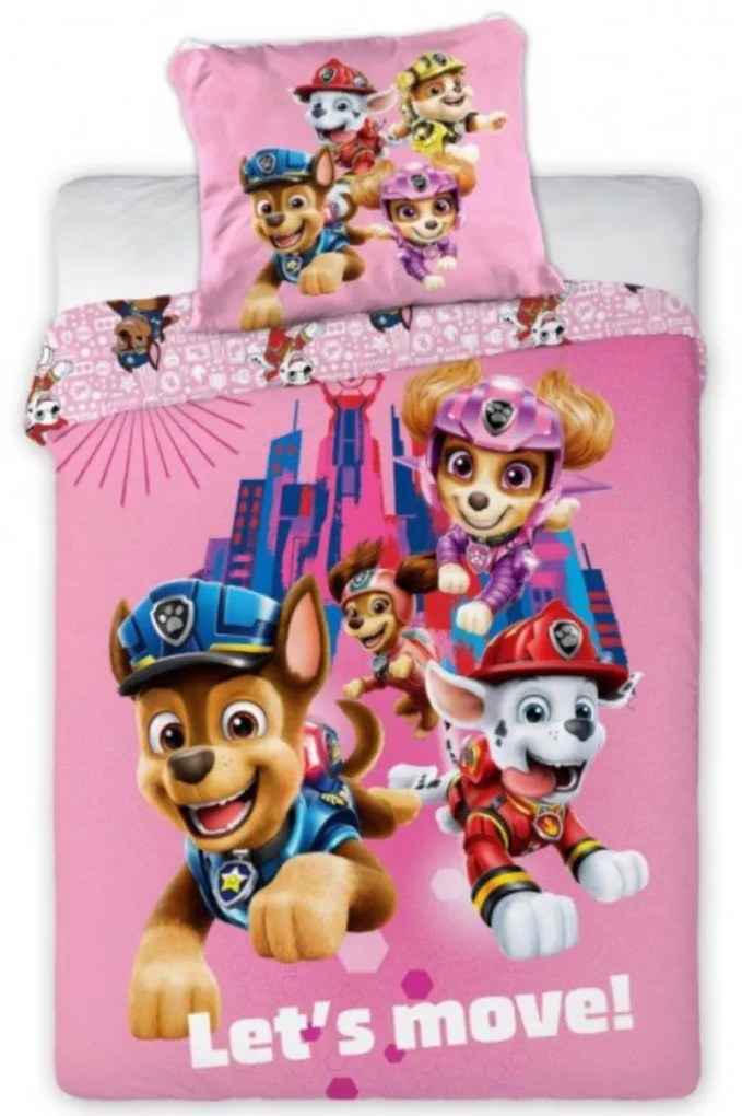 Obliečky Disney Labková patrola Paw patrol ružová do postieľky 135x100cm+40x60cm Faro