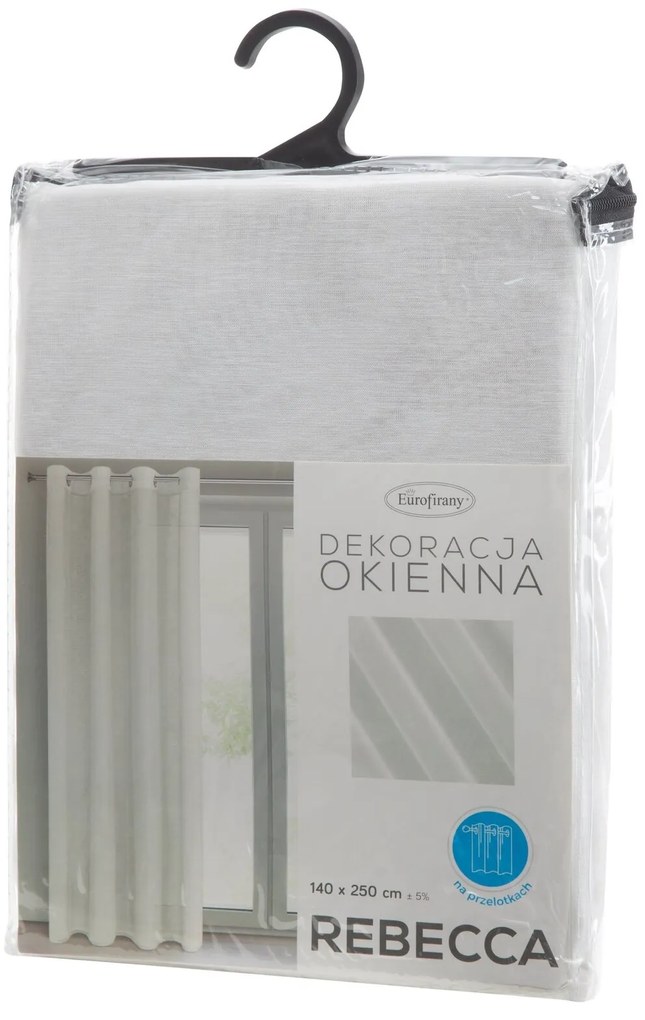 ZÁCLONA NA KRÚŽKOCH REBECCA 140X250 CM KRÉMOVÁ