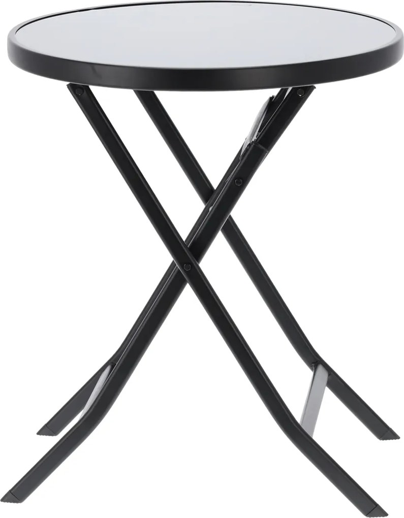 CH Okrúhly skladací stolík Darsy - čierny