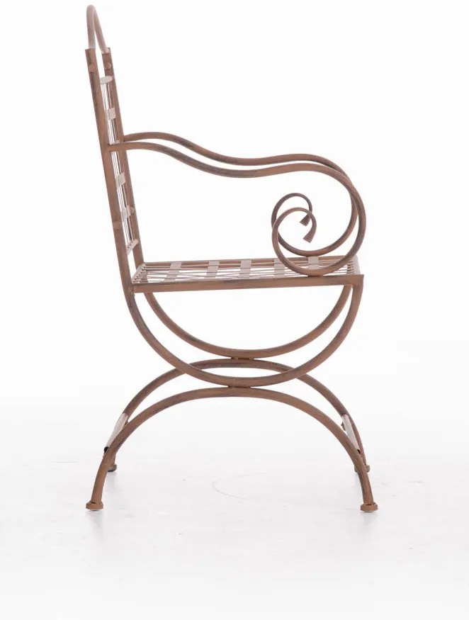 Kovová stolička Lotta s područkami - Hnedá antik