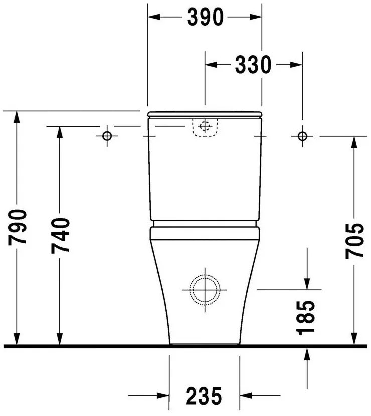 DURAVIT DuraStyle WC misa kombi s Vario odpadom, 370 mm x 400 mm x 630 mm, s povrchom WonderGliss, 21550900001