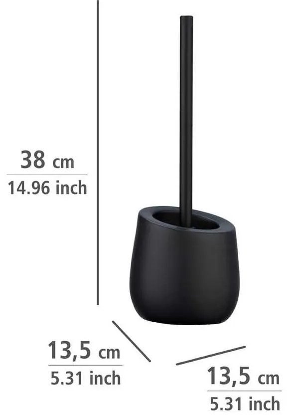 Matne čierna keramická WC kefa Badi – Wenko
