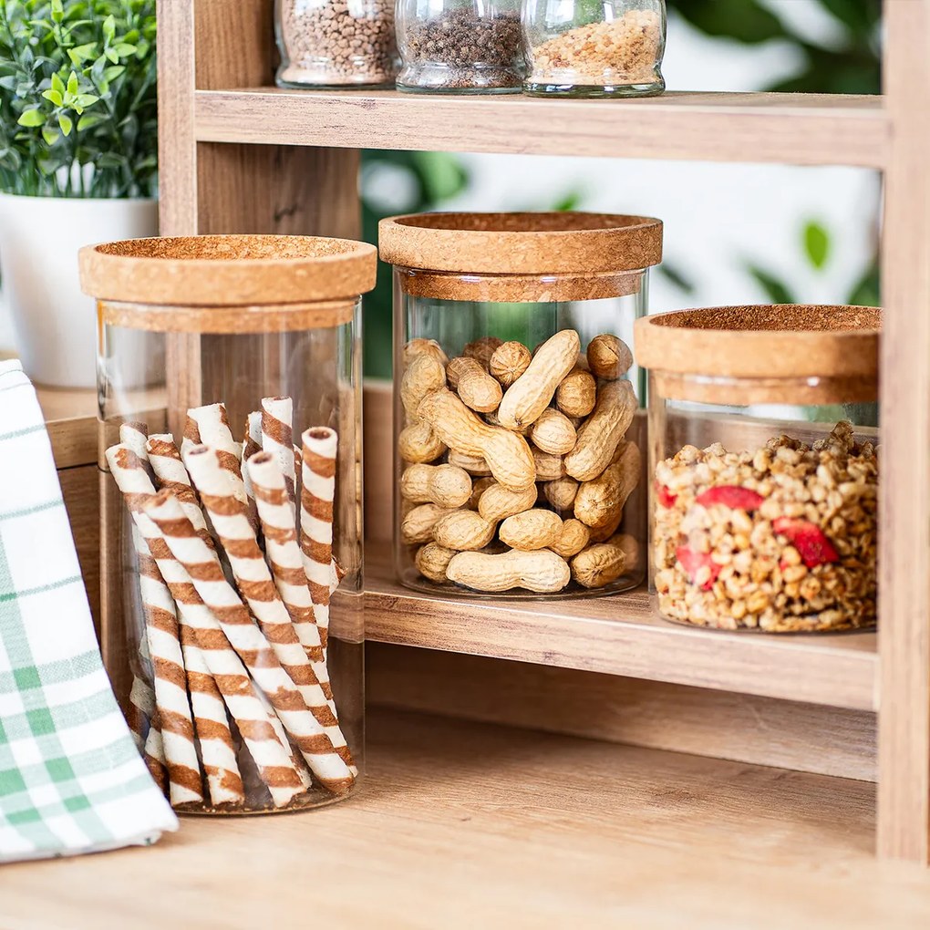 4Home Sklenená dóza na potraviny s vekom Cork, 850 ml, 850 ml
