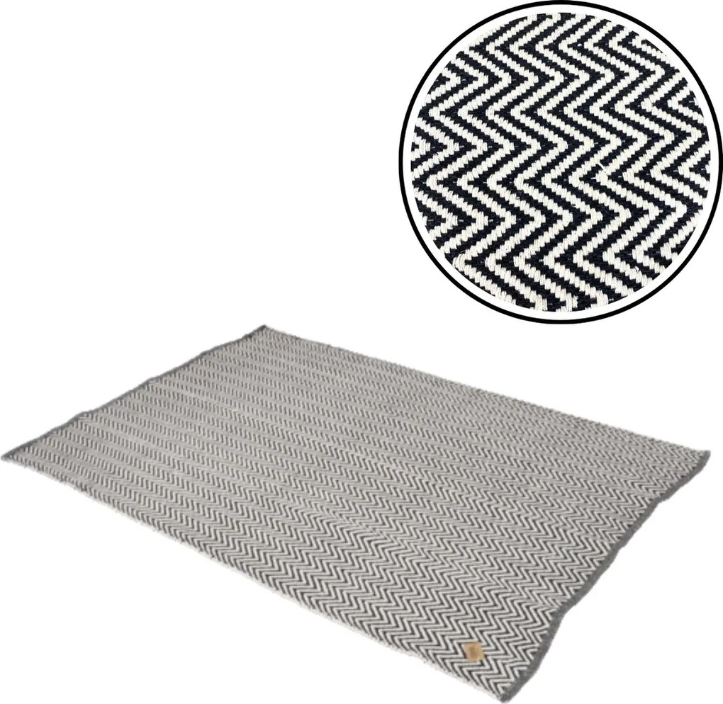 Koberec ESQUINA 140x200 cm, čierno-biely