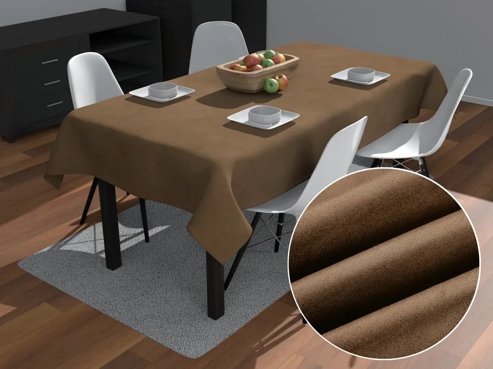 Biante Obdĺžnikový obrus/imitácia brúsenej kože Alcantara ALC-015 Svetlo hnedý 140x160 cm