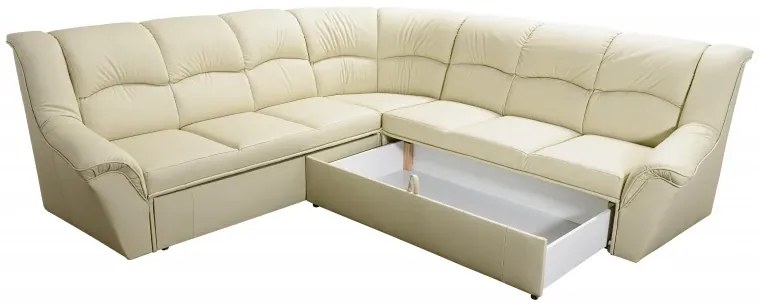 Kožená rohová sedacia súprava Dubaj LUX XXL, tm. zelená (K-32)