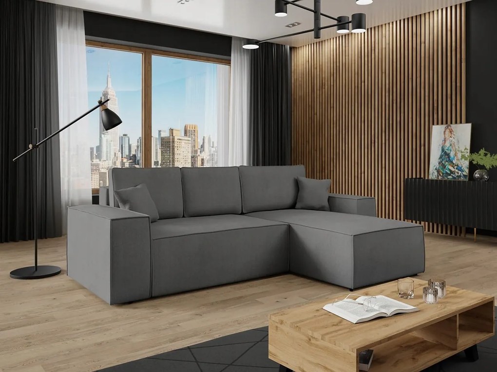 Rohová sedacia súprava Miramos L (sivá)