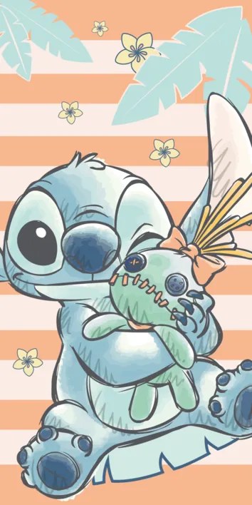 Jerry Fabrics Bavlnená froté osuška 70 x 140 cm - Lilo a Stitch "Tropical Hugs"
