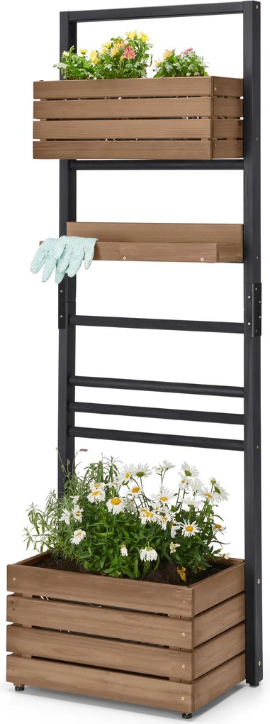 Stojan na kvetináče s možnosťou ľubovoľného zavesenia regálov »Elin«