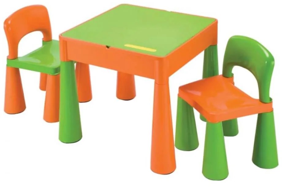 Detská sada stolček a dve stoličky oranžová