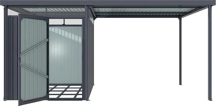 Záhradný domček so svetlíkmi Avenberg MAGNUS + prístavba 2.5 x 4.9 m - Premium