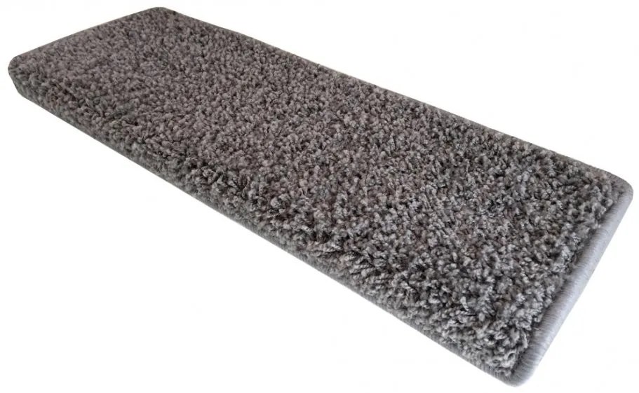Nášľapy na schody Color shaggy šedý obdĺžnik, samolepiaci - 25x80 obdĺžnik (rozmer vrátane ohybu) Vopi