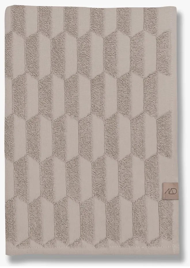 Béžový bavlnený uterák 50x95 cm Geo - Mette Ditmer Denmark