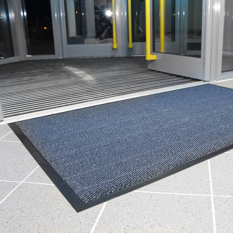 Ekonomická polypropylénová čistiaca rohož, 60 x 90 cm, modrá