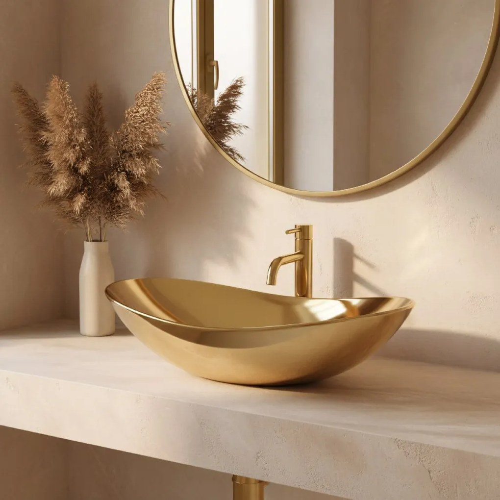 Rea Royal 60 umývadlo, 62 x 36 cm, zlatá, REA-U4545