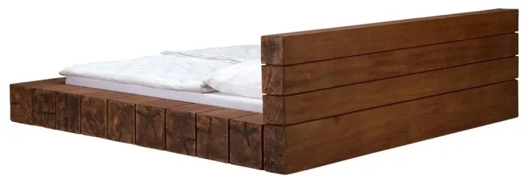 furniture-nabytek.cz - Masívny postel z mangového dreva, lakovaný, hnedý