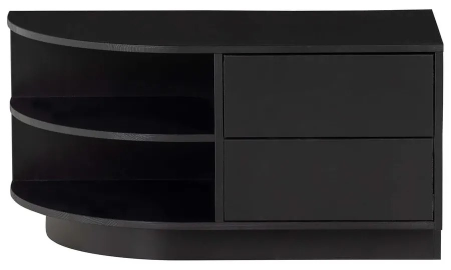 Čierny modulárny TV stolík z borovicového dreva 156x40 cm Finca – WOOOD