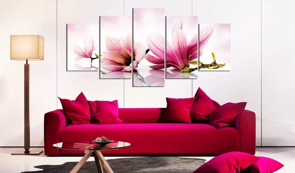 5-dielny obraz magnólie - Magnolias: pink flowers