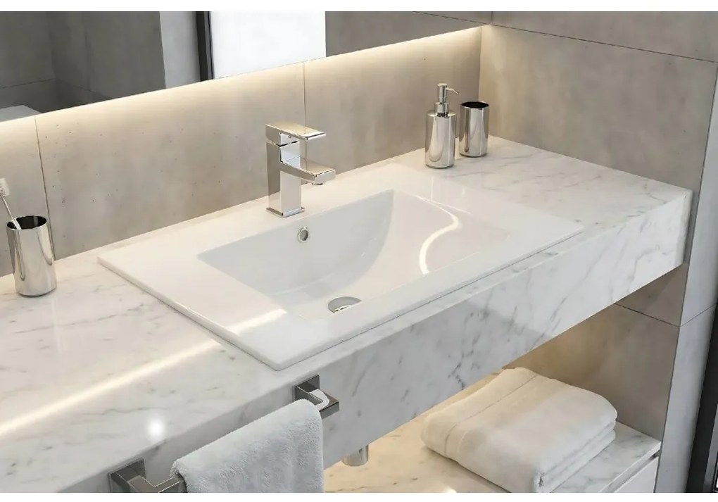 Rea Dafne 70 umývadlo, 72 x 47 cm, biela, REA-U0190