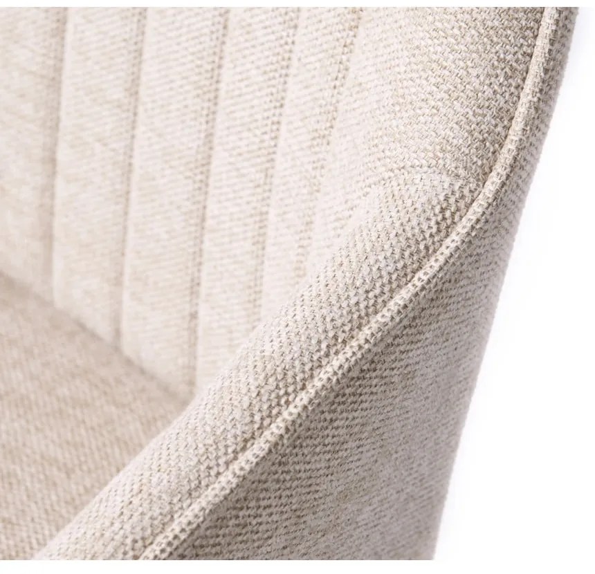 Béžové čalúnené jedálenské kreslo s podrúčkami Nolan – Unique Furniture