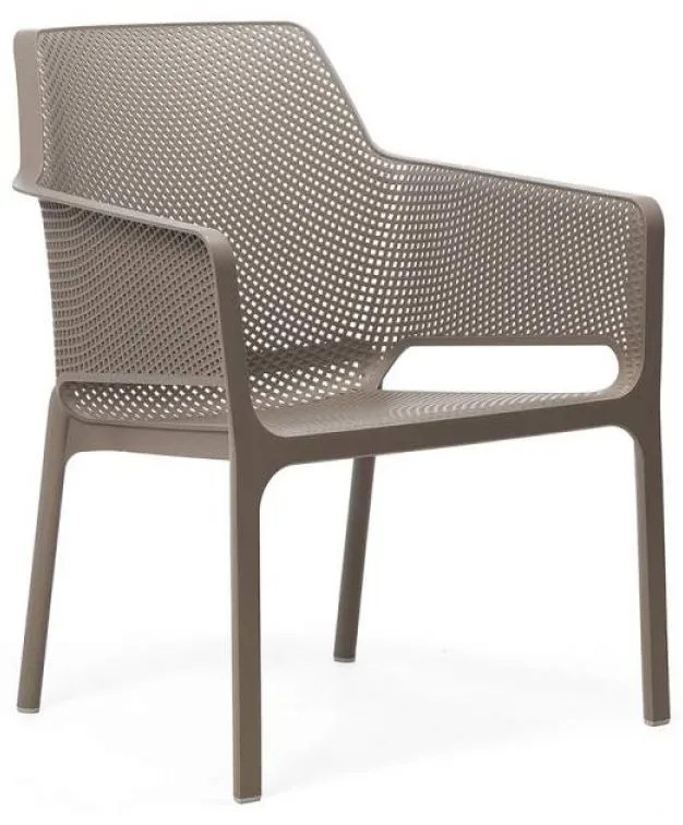 NET RELAX záhradná stolička s podrúčkami tortora