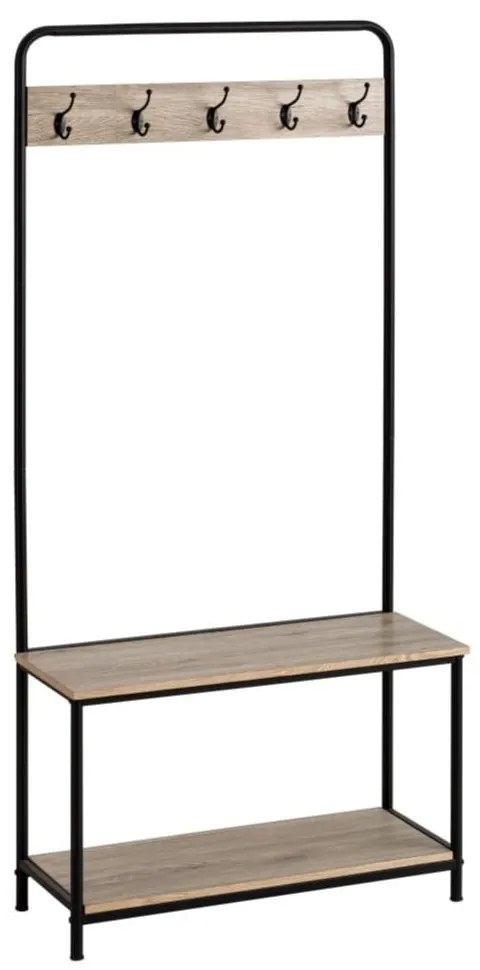 Čierna prírodná predsieňová zostava v dekore duba – Casa Selección