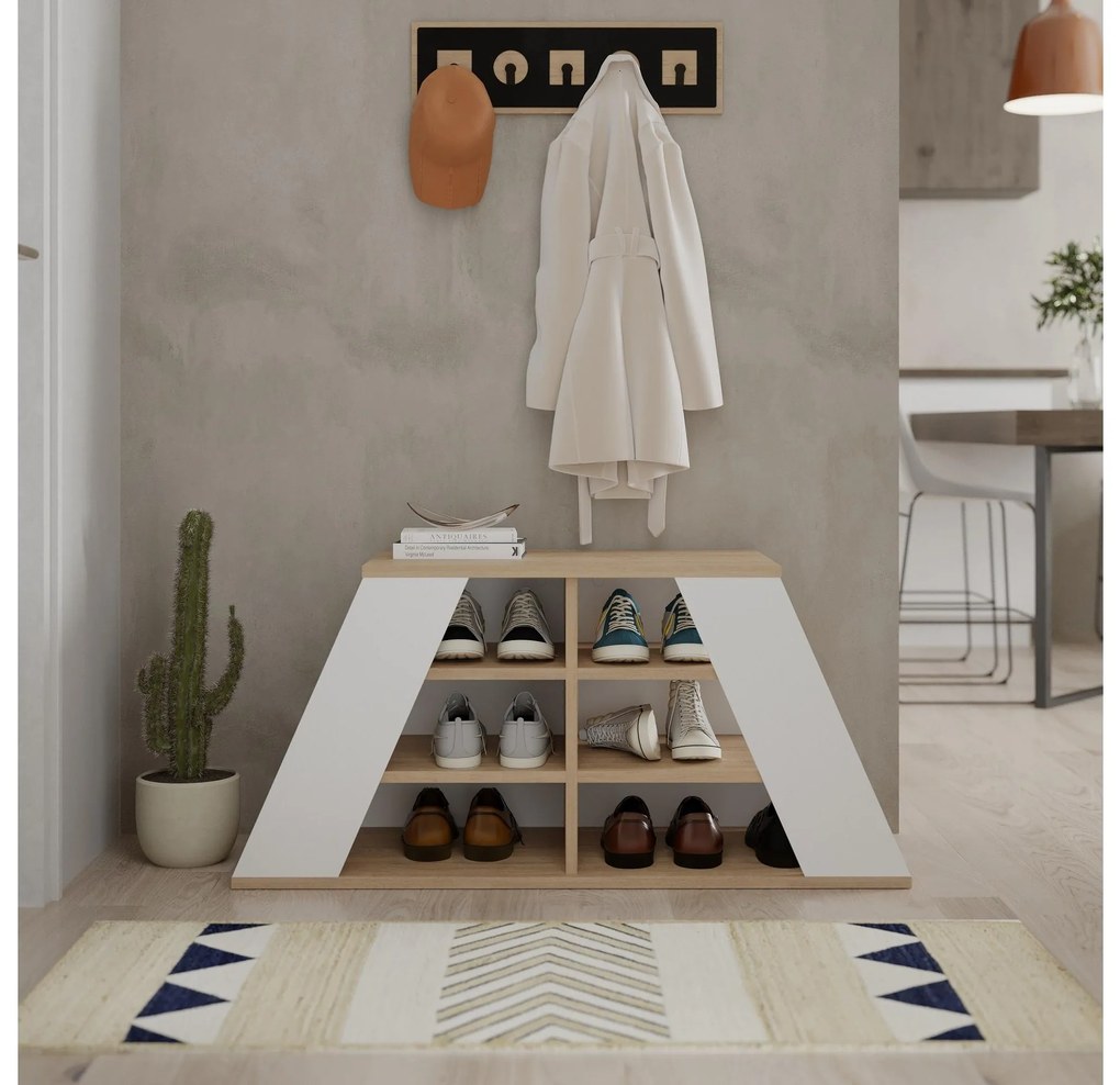 Botník (skrinka na topánky) Dubeki 1 (dub + biela). Akcia -18%. Vlastná spoľahlivá doprava až k Vám domov. 1094604