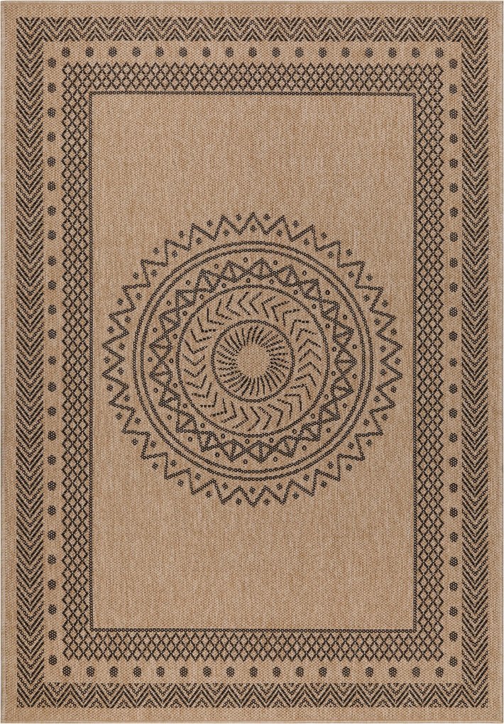 Ayyildiz, Kusový koberec Dhaka 8714 Black, 160x230, hnedá, chodba / predsieň