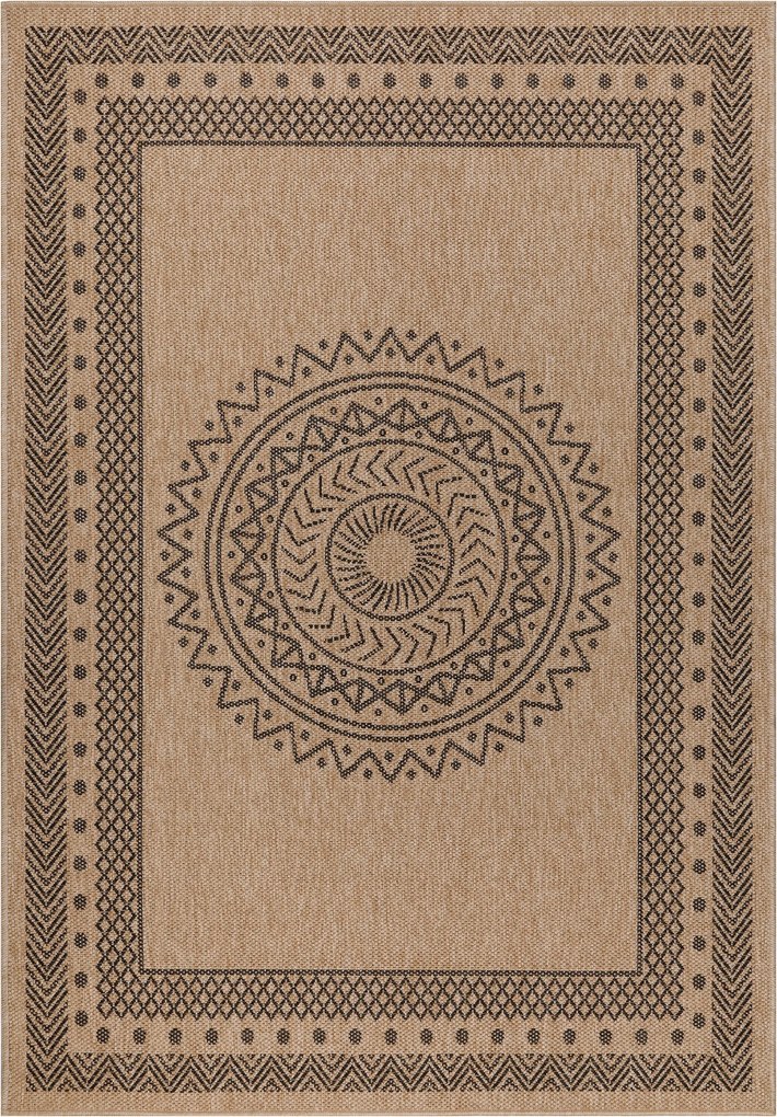 Ayyildiz, Kusový koberec Dhaka 8714 Black, 80x150, hnedá, chodba / predsieň