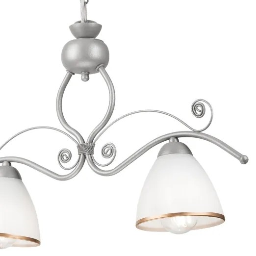 Luster na reťazi RETRO 2xE27/60W/230V strieborná