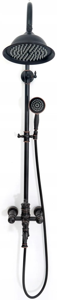 Sprchová súprava MAXMAX Rea VINTAGE čierna s patinou a výtokom do vane