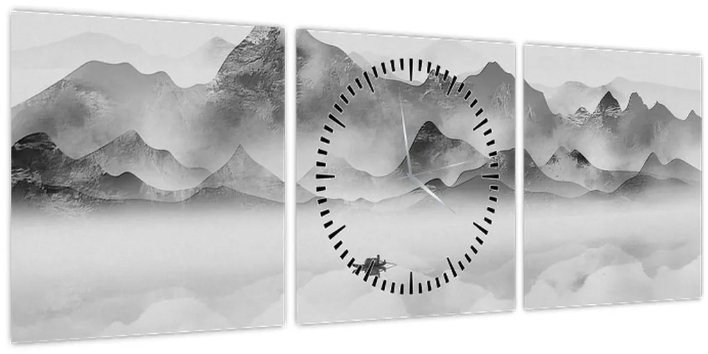 Obraz - Japonské jazero (s hodinami) (90x30 cm)