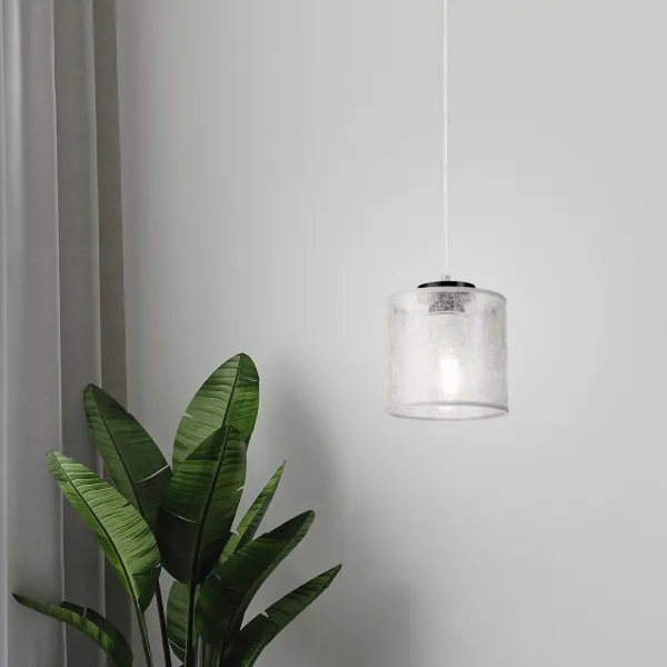 Luster na lanku ROSA 1xE27/60W/230V čierna/šedá