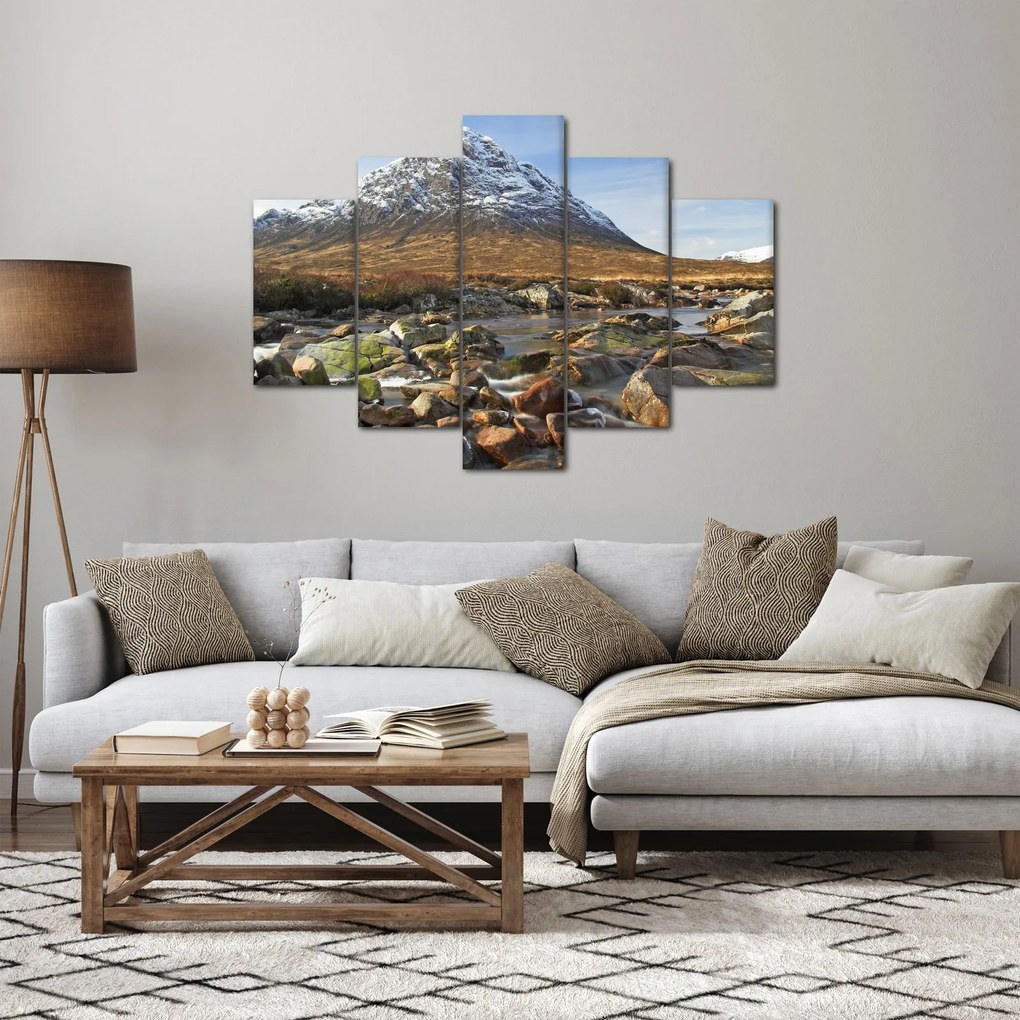 Obraz - Hora s riekou (150x105 cm)
