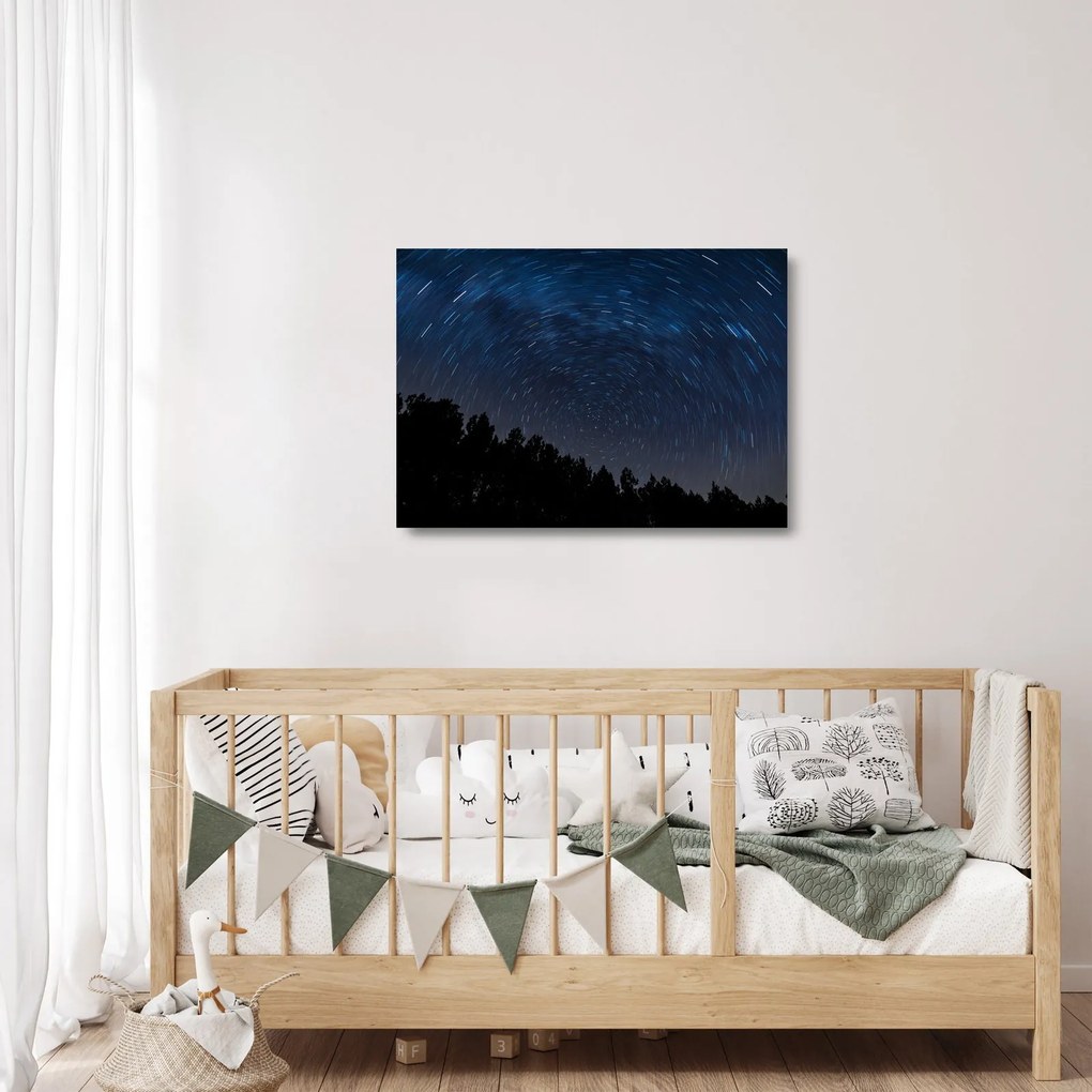 Sklenený obraz nočnej oblohy (70x50 cm)