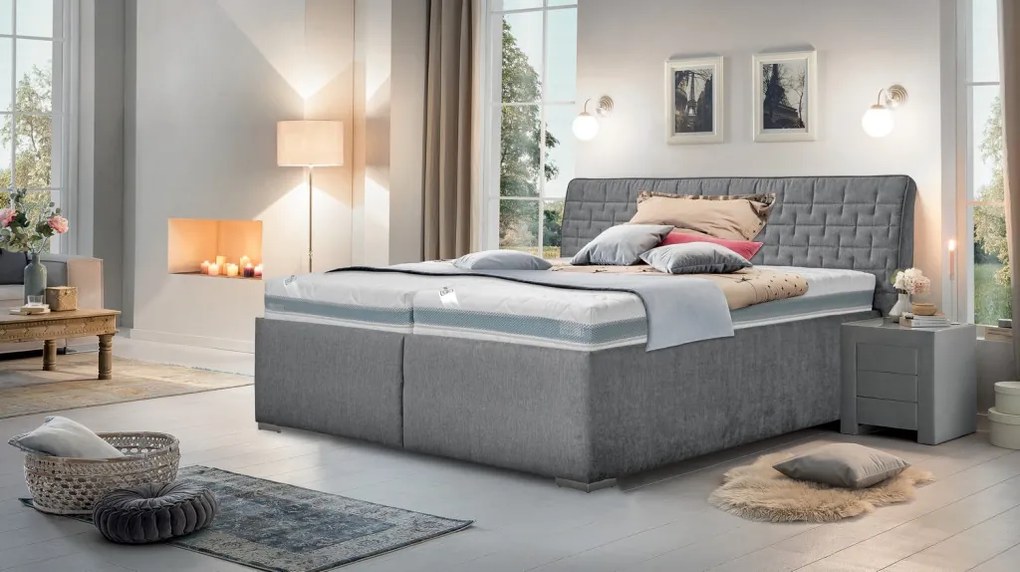 Posteľ Rita 180x200 cm, šedá látka