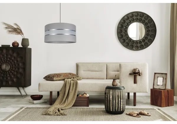 Luster na lanku CORAL 1xE27/60W/230V pr. 40 cm šedá