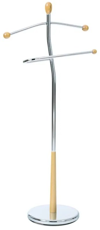 Němý sluha, výška 120 cm, masiv kaučukovník, přírodní odst., kov chrom, nos.5 kg