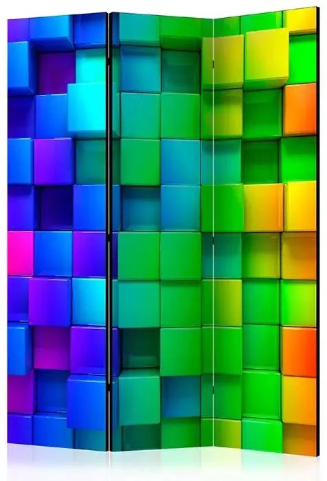 Paraván - Colourful Cubes [Room Dividers] Veľkosť: 135x172, Verzia: Akustický
