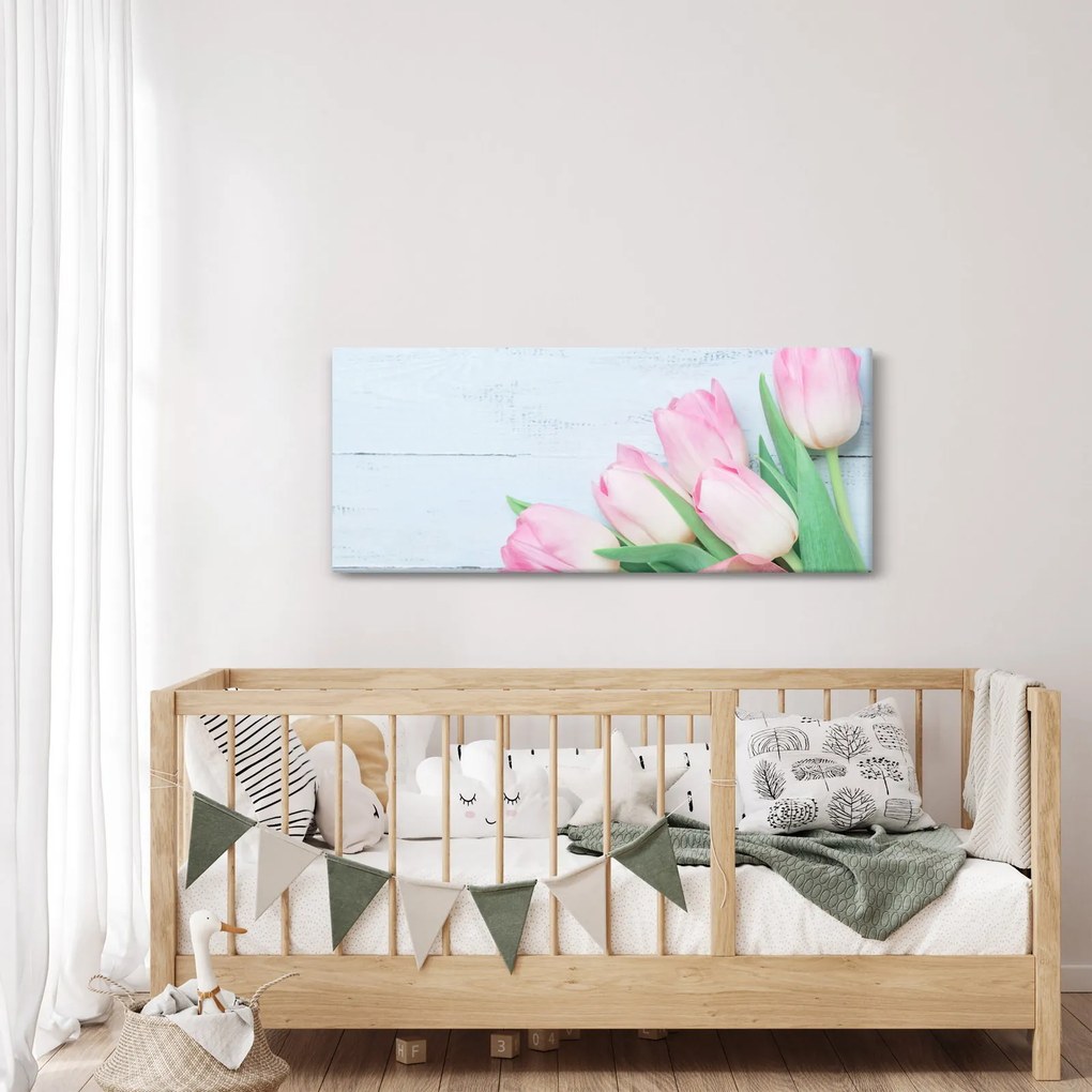 Obraz - Kytica tulipánov (120x50 cm)