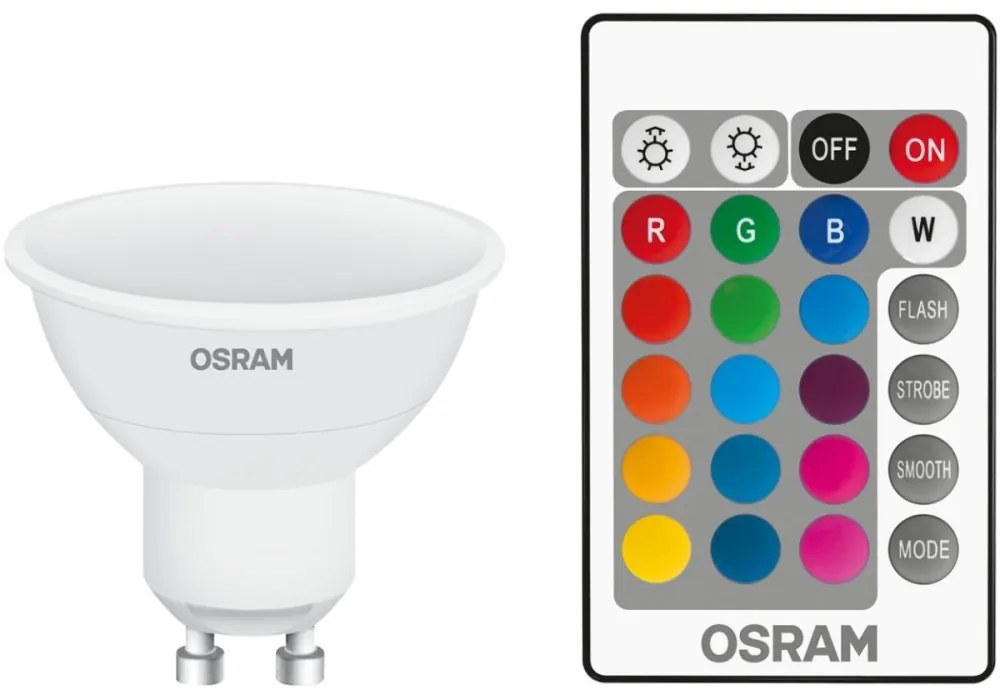 LED žiarovka GU10 4,5W = 25W 250lm RGBW 120° OSRAM Star Pilot