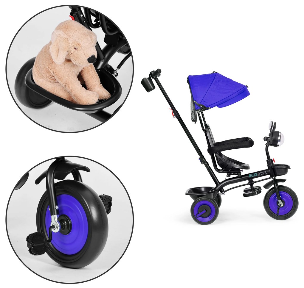 ECOTOYS Detská trojkolka 3v1, Blue