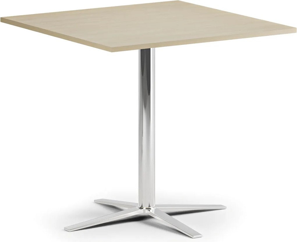 Konferenčný stolík AURA, 60x60 cm, chróm podnož, breza