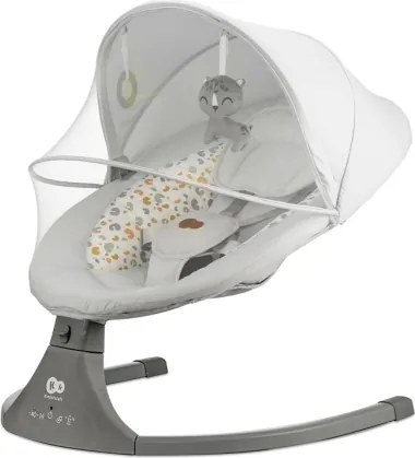 KINDERKRAFT - Detská hojdačka s melódiou 2v1 LUMI svetlošedá
