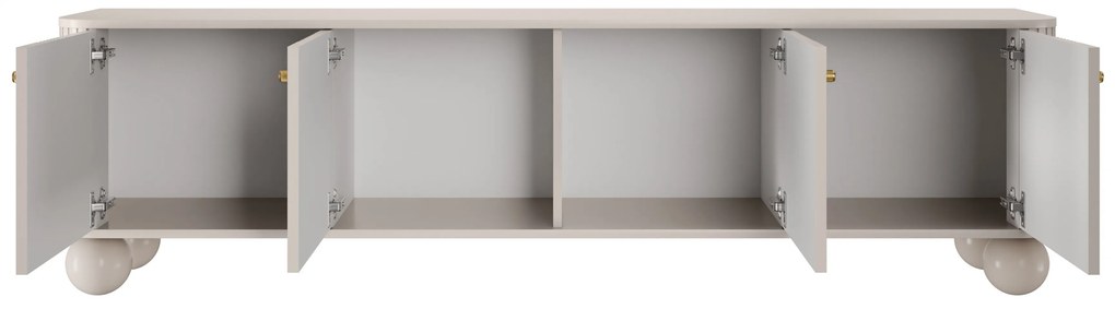 TV stolík Vespera 4D 187 cm - kašmírová / zlatá / kašmírové nohy